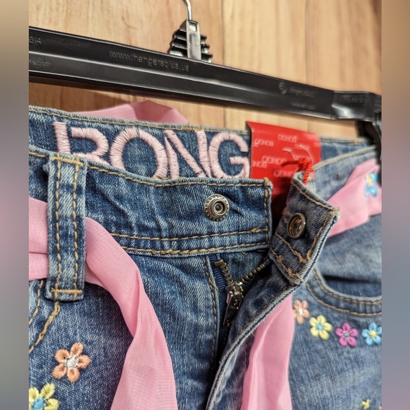 BONGO girls bell bottom embroidered jeans NWT size 6 X - Picture 4 of 7